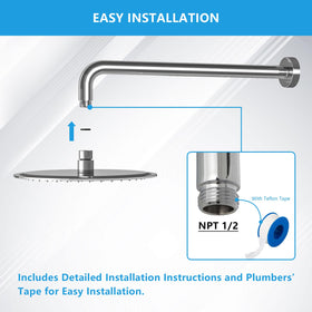 Lordear 16-inch long arm with flange for straight wall mounting