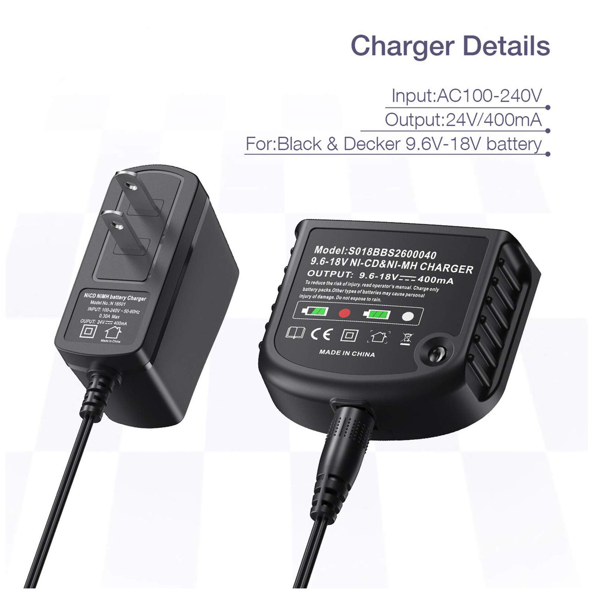 LORDONE 4000mAh battery compatible with Black+Decker tools for longer work sessions.