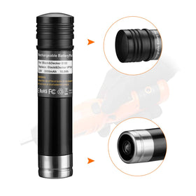 LORDONE two-pack batteries shown with safety features illustration