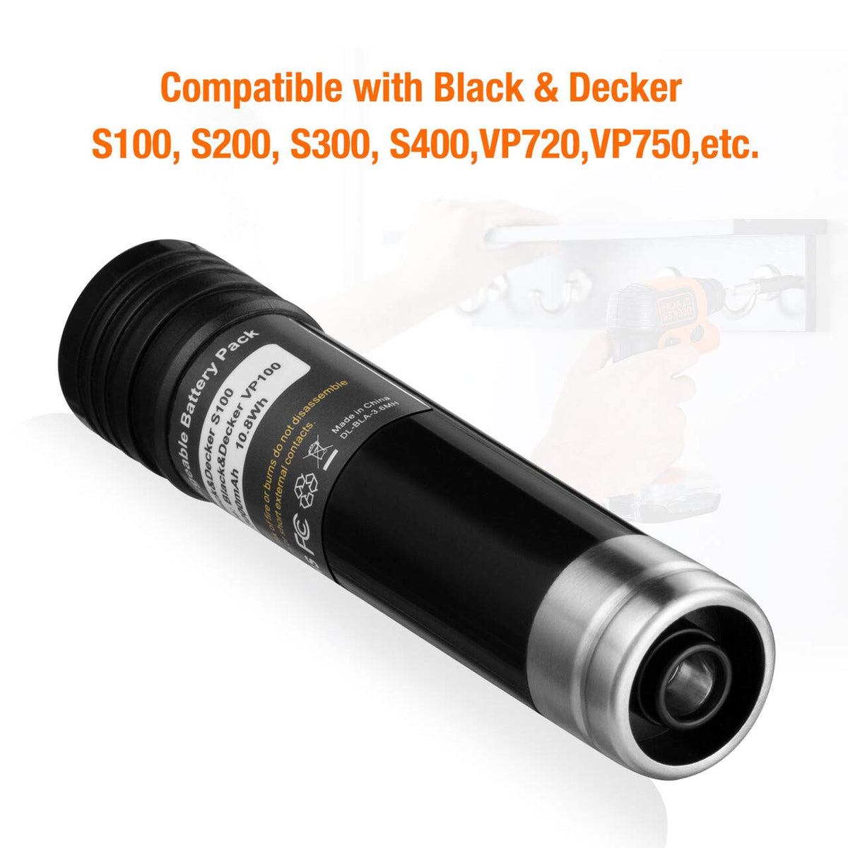 LORDONE replacement battery for Black & Decker VP100 series, reliable performance
