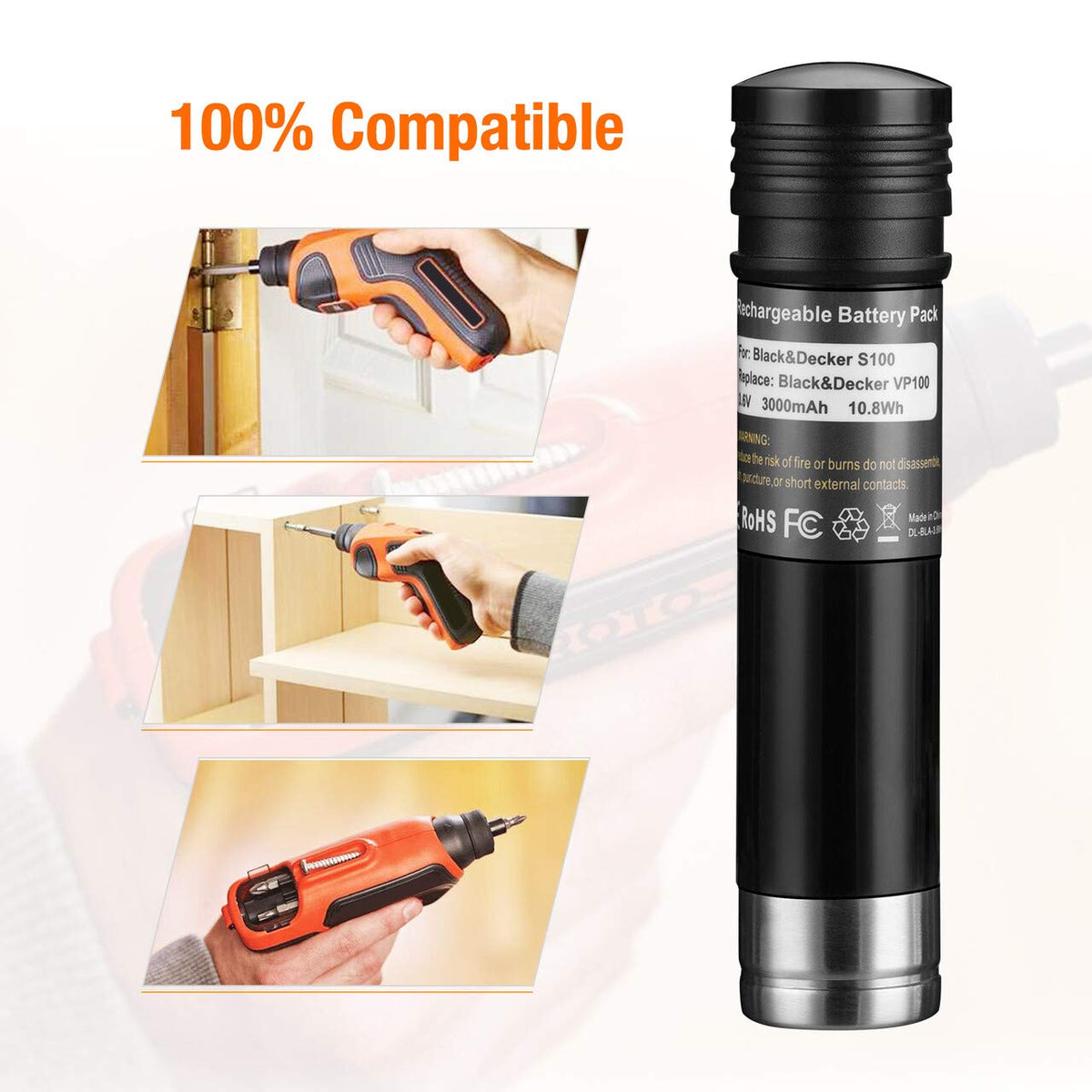 LORDONE replacement battery for VP110 series, long-lasting charge for frequent use