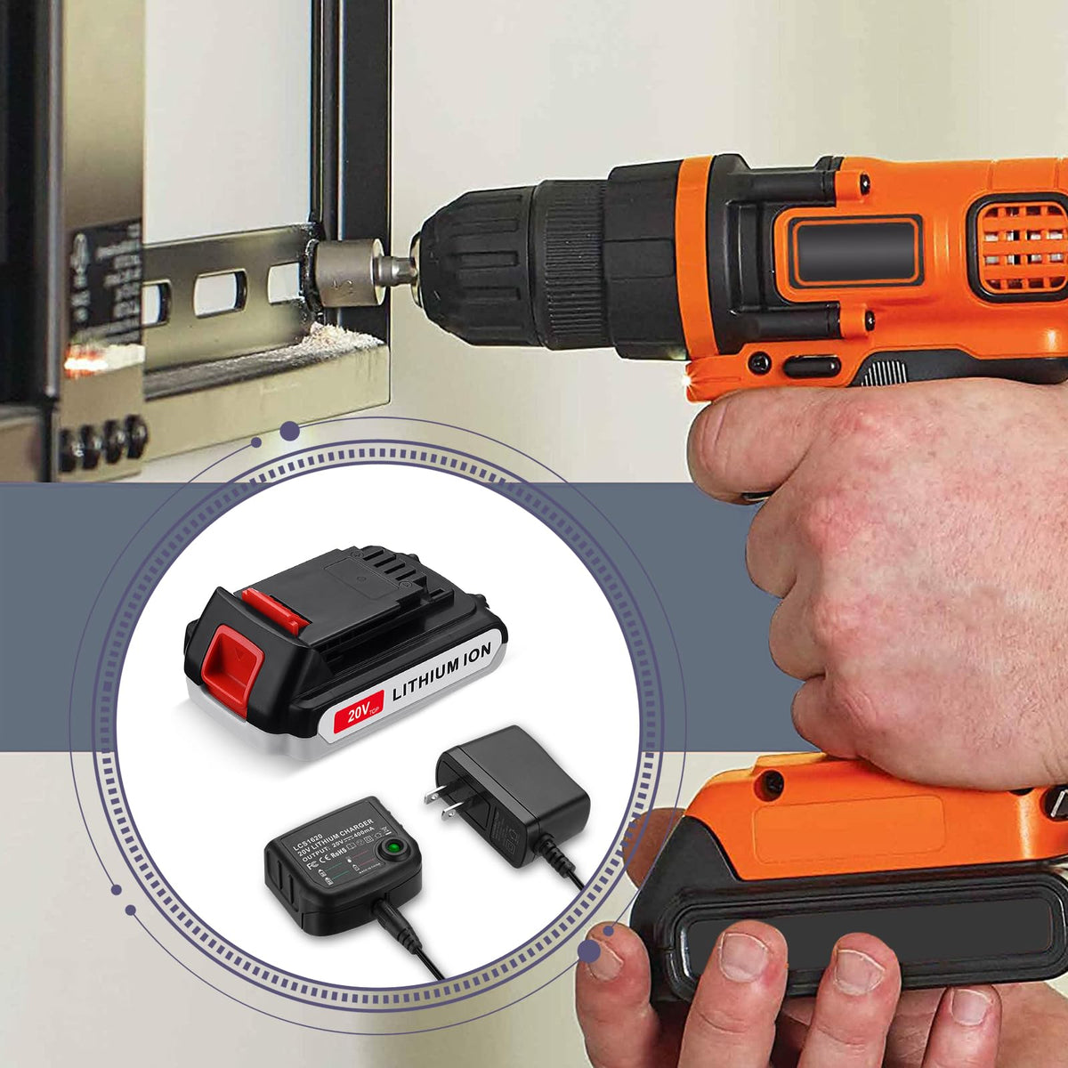 LORDONE-compatible with Black and Decker tools for quick swap.