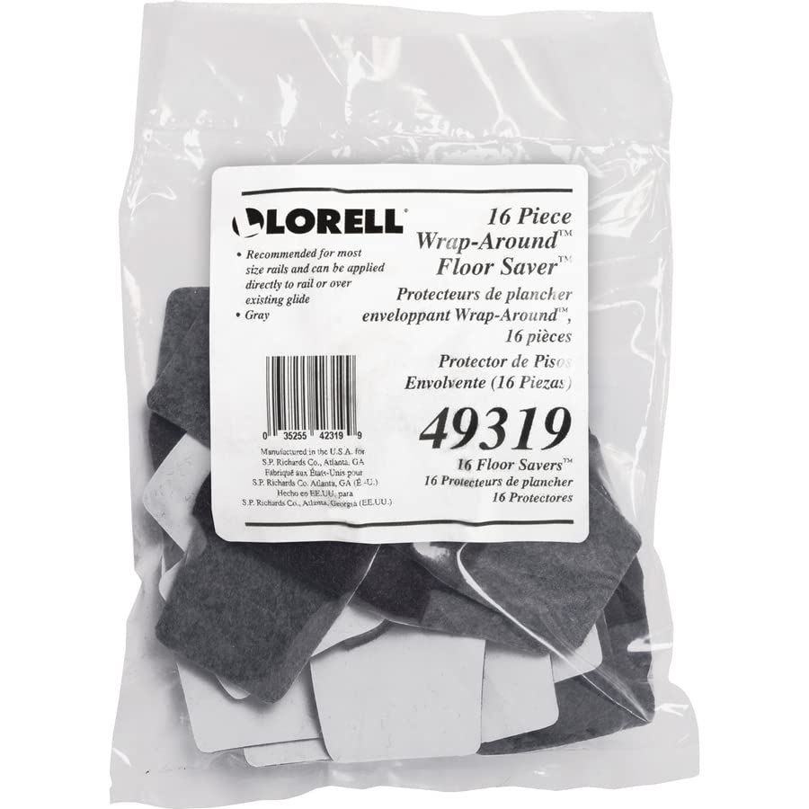 Lorell wraparound floor savers gray feature close view highlights peel-and-stick