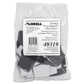 Lorell wraparound floor savers gray rail-attachment demonstrates secure fit