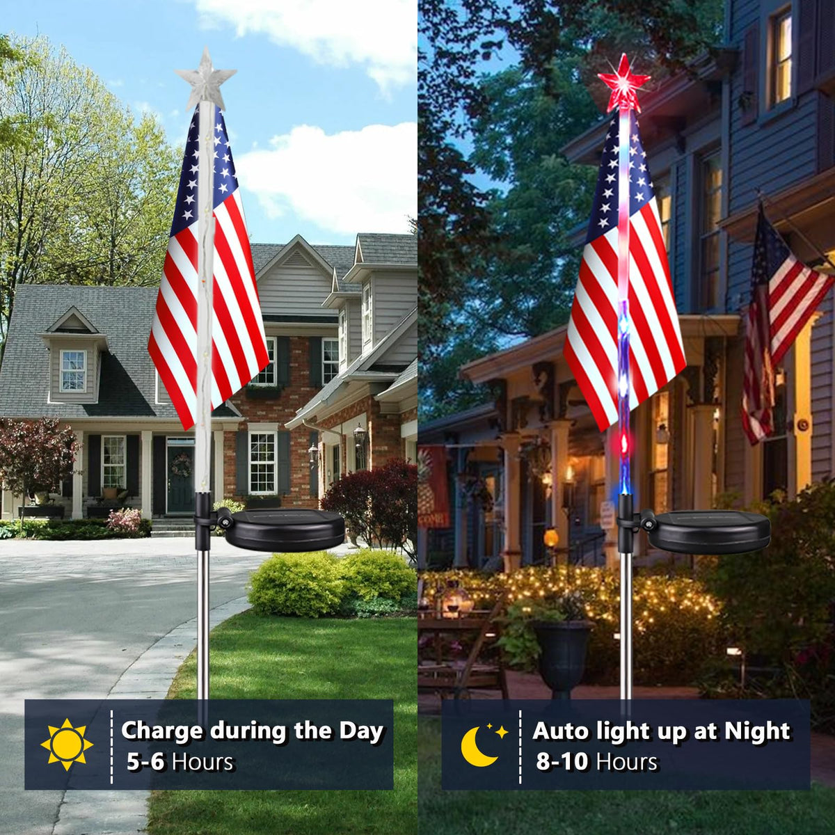 LORRYTE durable solar garden stakes add color to your yard display.