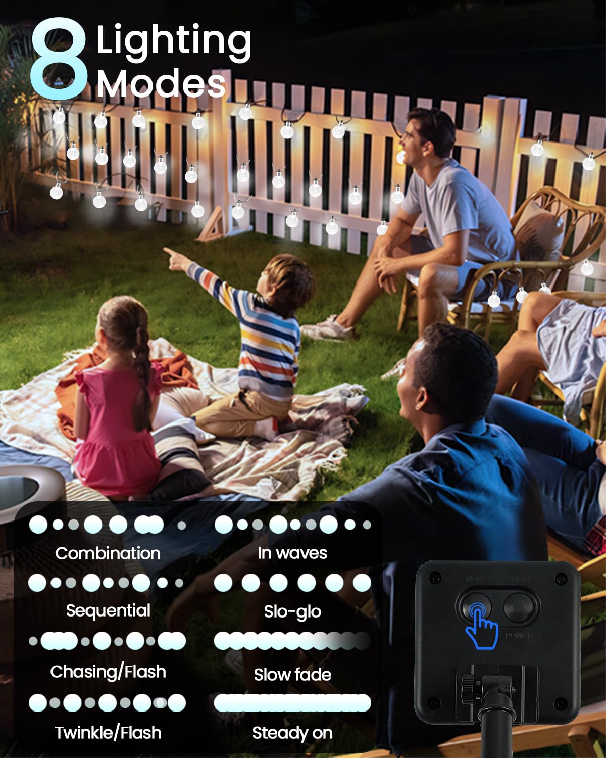 LORRYTE White IP65 waterproof globe lights withstand rain for durable outdoor décor.