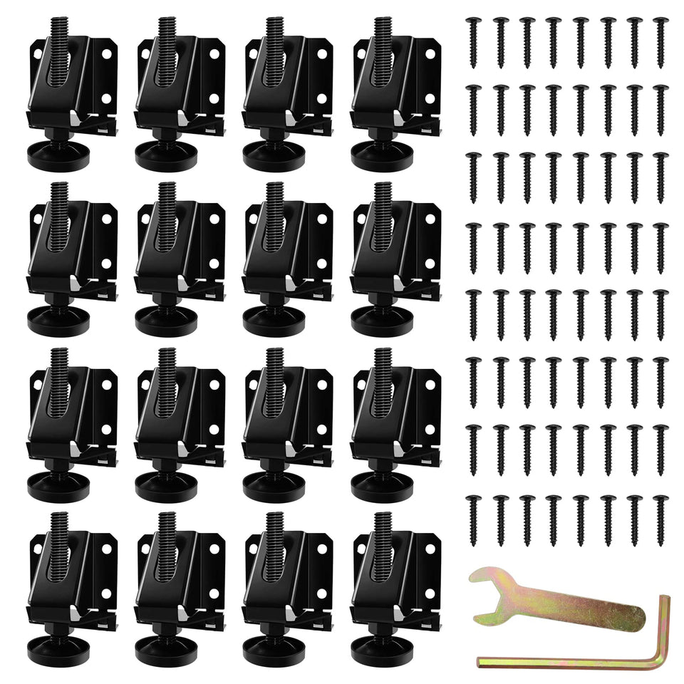 LOSCHEN 16-pcs leveling feet package shows sturdy hardware for stable furniture on uneven floors.