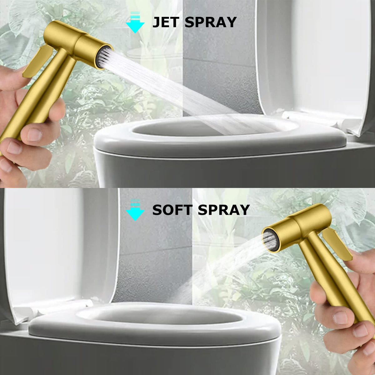 LOSCHEN gold bidet sprayer with T-adapter for easy install.