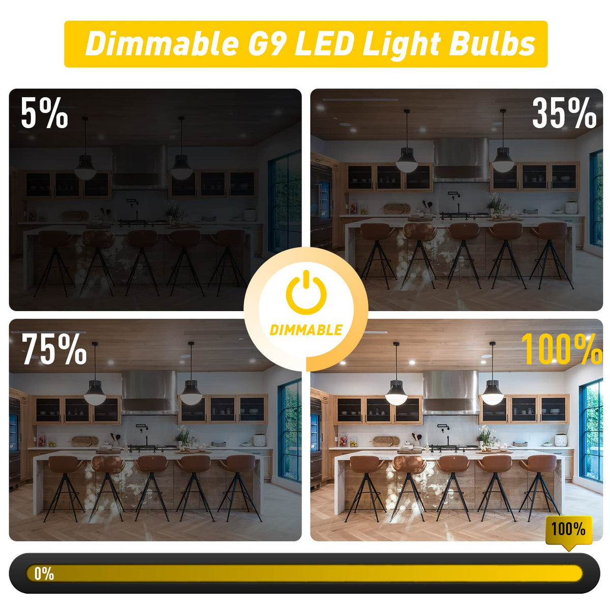 Lososuch G9 dimmable 3W bulb in a ceiling pendant for quiet, steady illumination.