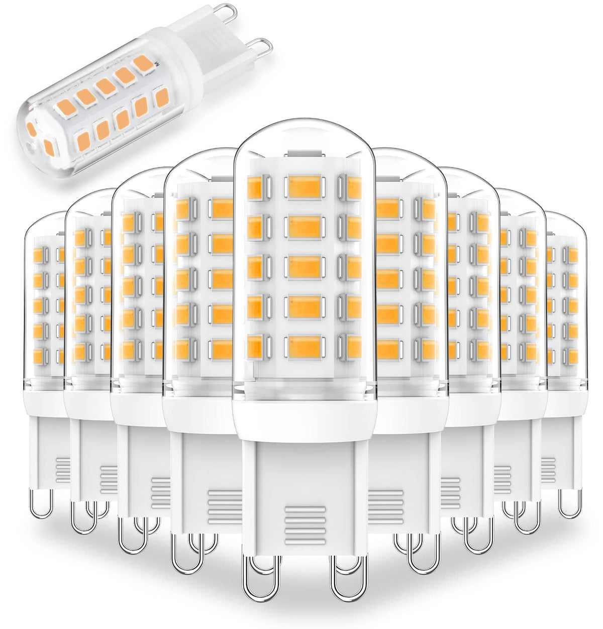 Lososuch G9 dimmable 3W bulb glowing in a chandelier for energy-efficient lighting.