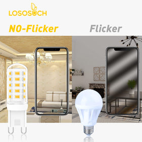 Lososuch G9 dimmable 3W bulb with no flicker for eye-friendly lighting.