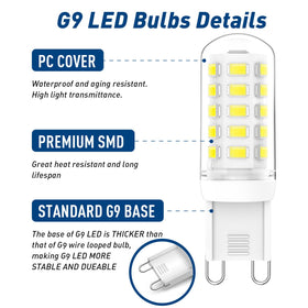 Living room lamp using Lososuch G9 bulb highlights energy savings and long lifespan.