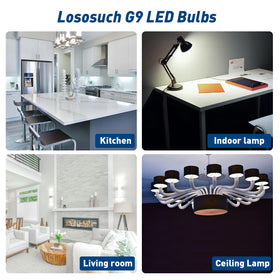 Bathroom wall sconce with Lososuch G9 bulb demonstrates versatile, safe illumination.