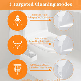 LostSoul Bidet Attachment dual wash modes offer rear and feminine cleaning.