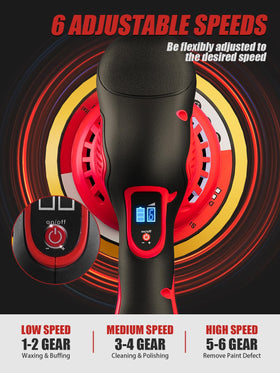 Compact 6-inch orbital buffer designed for easy handling.