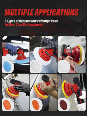 User wearing gloves and wrench during polishing setup.