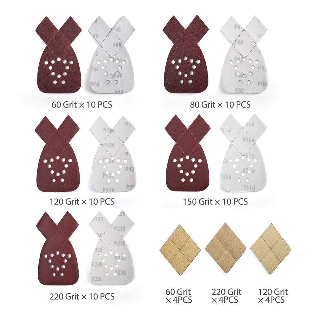 LotFancy 12-hole dust collection design on sanding sheets