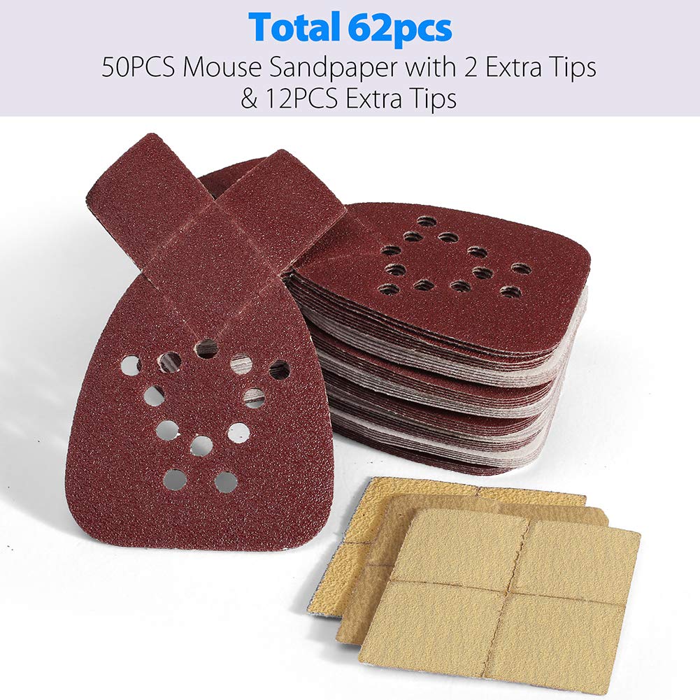 LotFancy grit range 60–220 for versatile shaping to finishing tasks