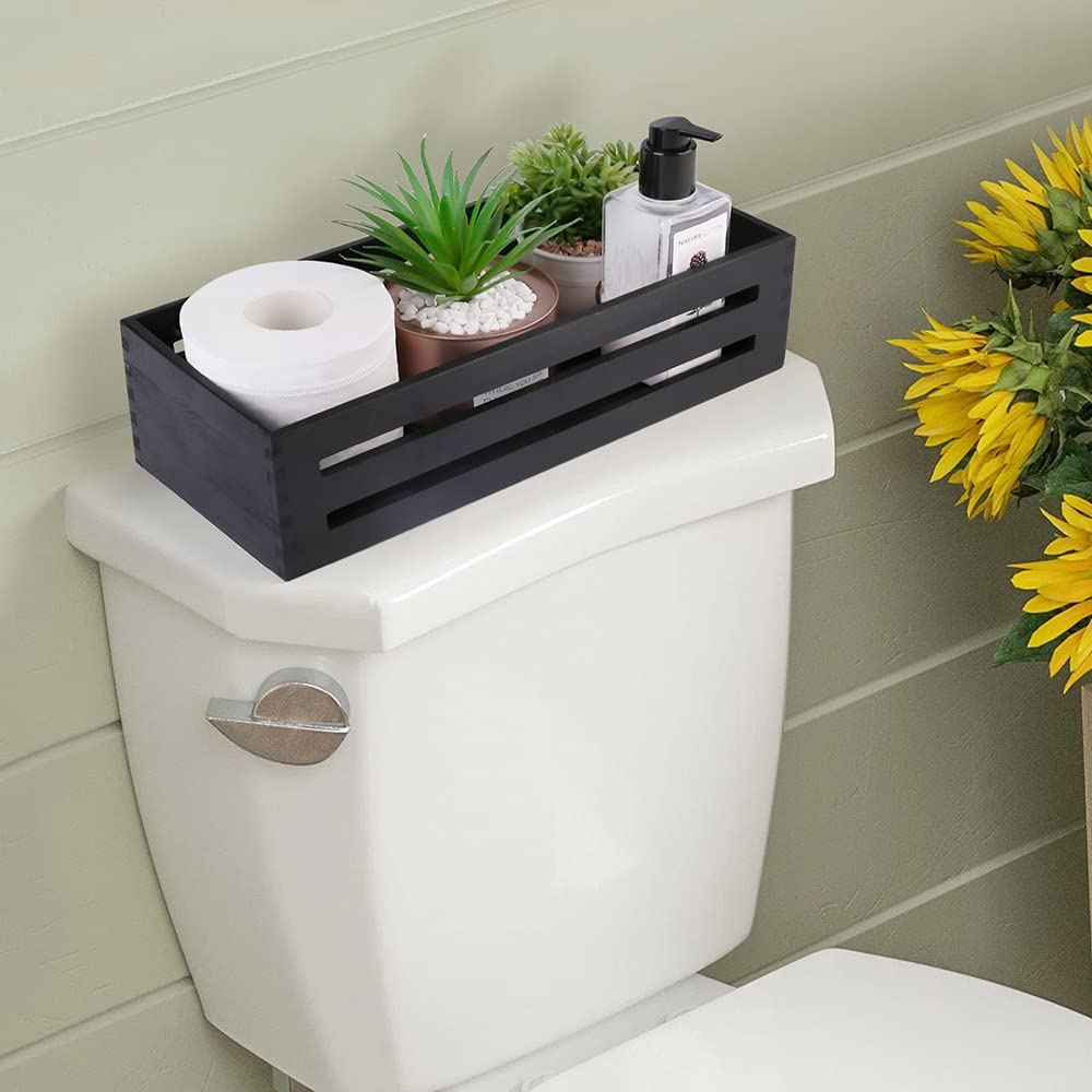 LotFancy back-of-toilet storage basket organizes essentials with style.