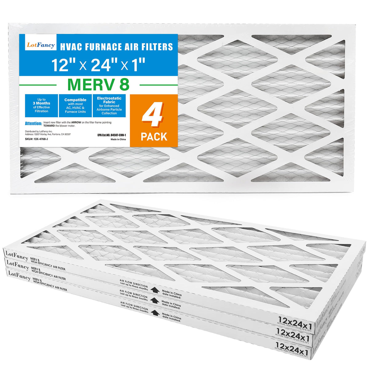 LotFancy perfect-fit 12x24x1 image shows seamless integration with HVAC systems.