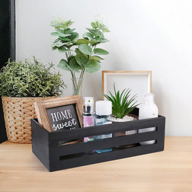 LotFancy multi-purpose storage basket keeps remote controls and wipes organized.