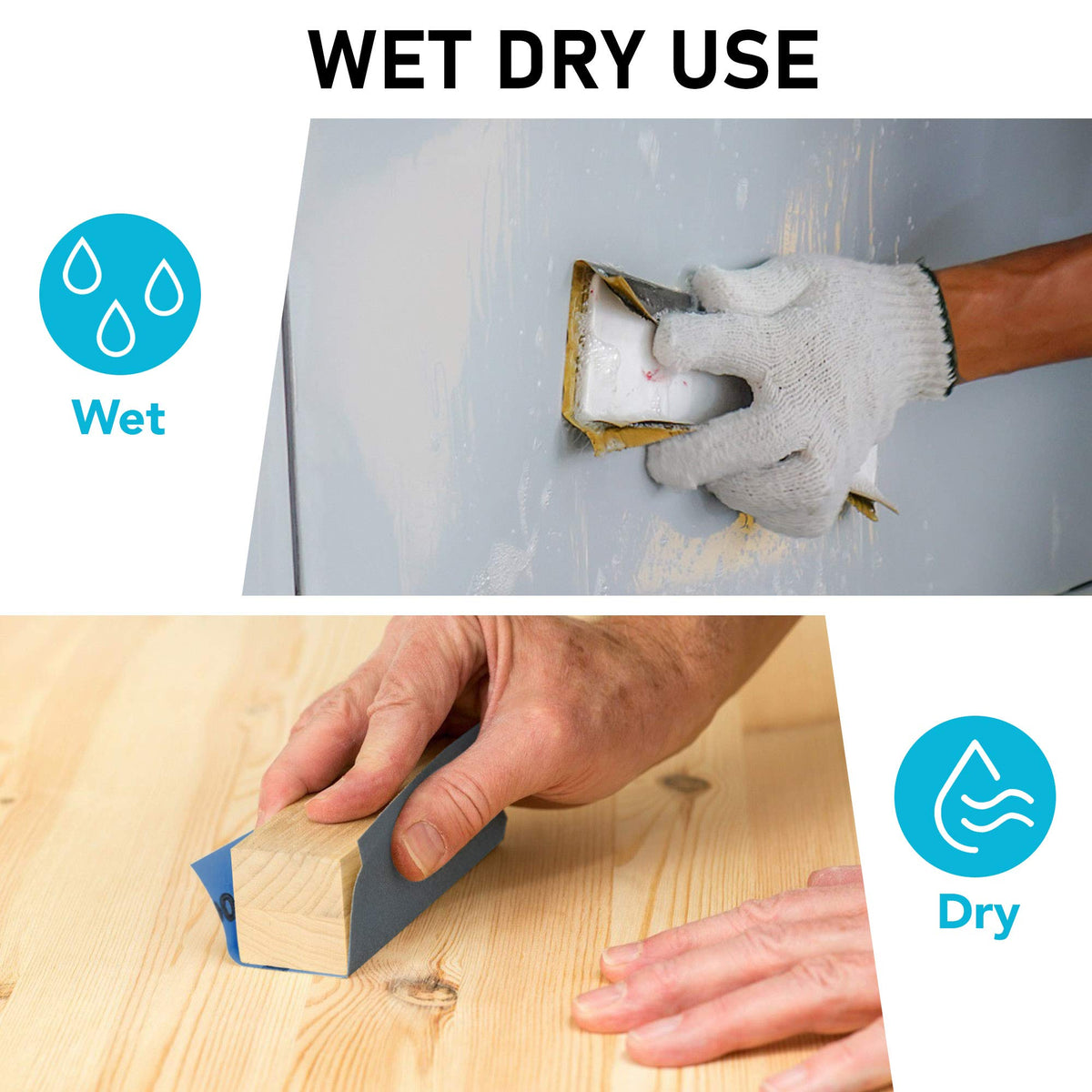 LotFancy sanding block with cushioned grip for precise hand sanding