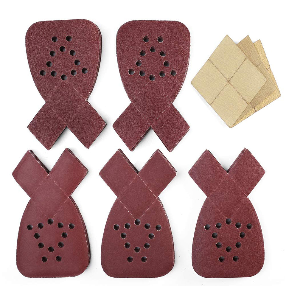 LotFancy sanding sheets for mouse sander pack showing 12-hole dust extraction