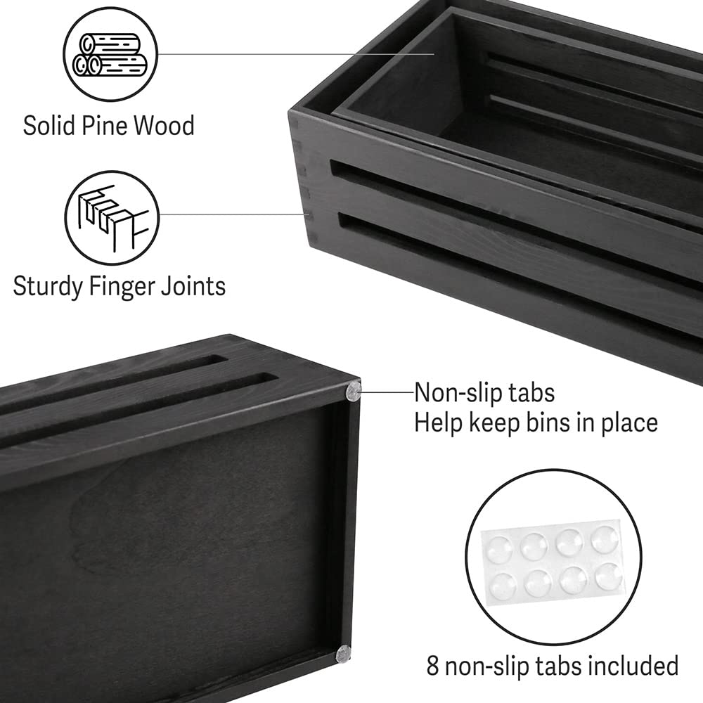 LotFancy wooden bathroom decor adds rustic charm and practical storage.