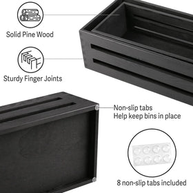LotFancy wooden bathroom decor adds rustic charm and practical storage.