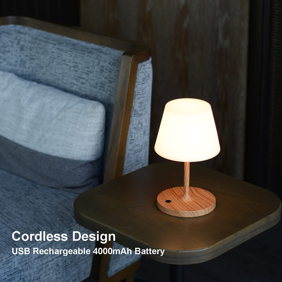 LOTITOL IP44 waterproof shade and base close-up, rain-ready design