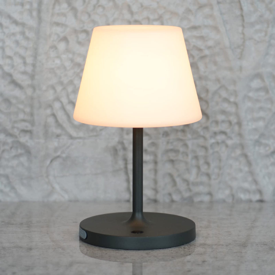Lotitol outdoor table lamp with cordless USB recharge for warm patio ambiance