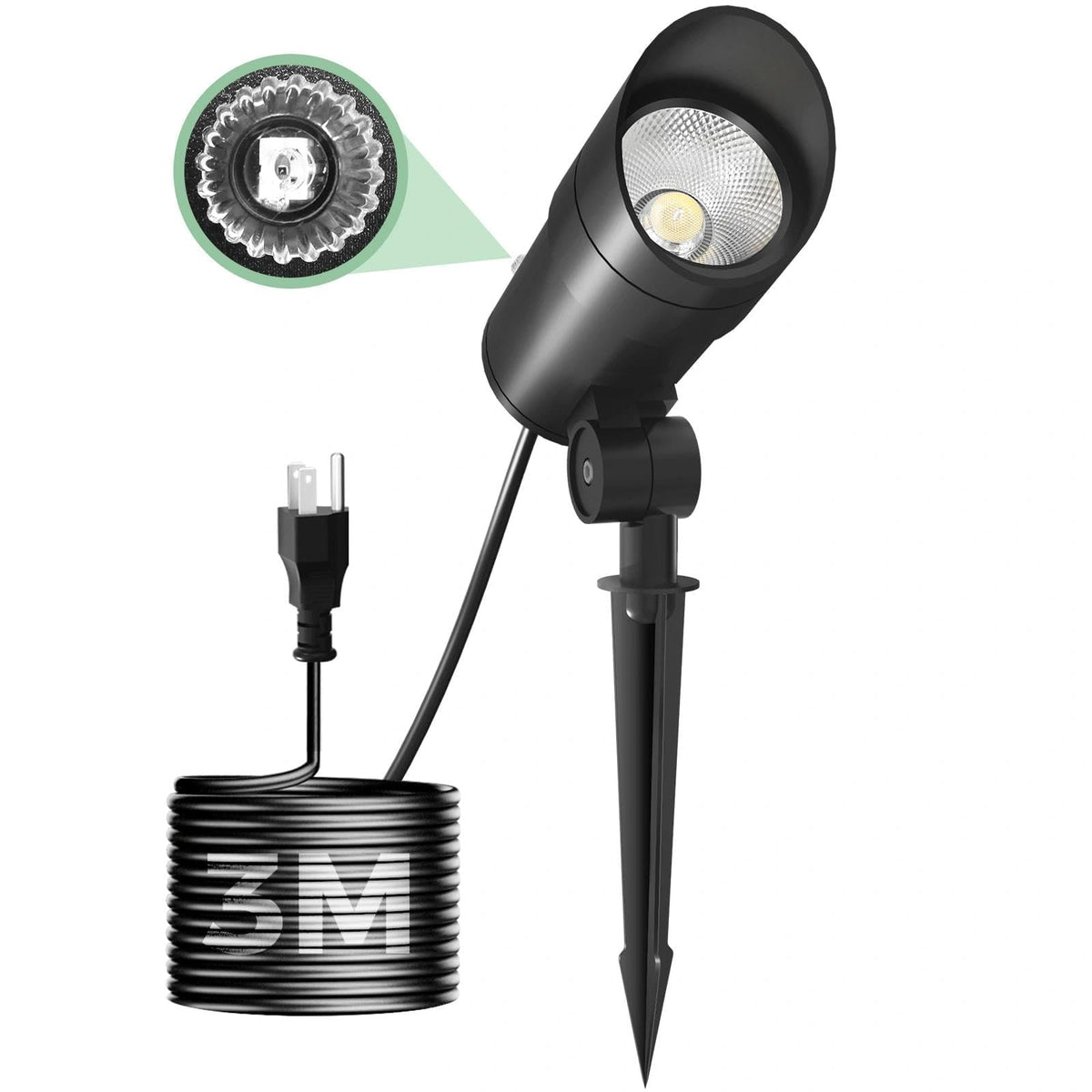 LOTMOS 30W LED spot light with photocell for dusk-to-dawn exterior lighting