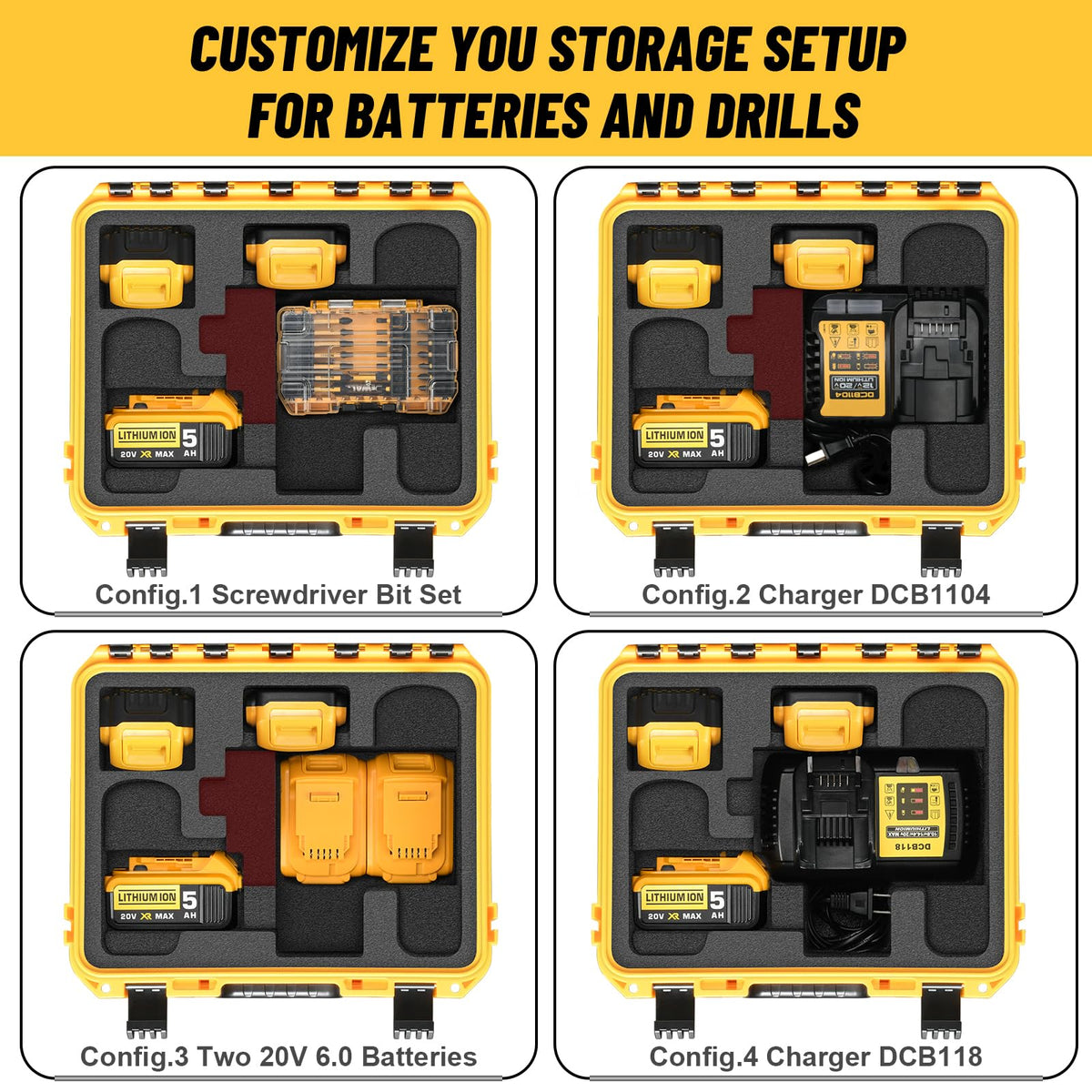 LOTOCASE Dewalt case ergonomic handle for easy carrying on job sites.