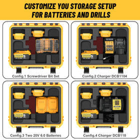 LOTOCASE Dewalt case ergonomic handle for easy carrying on job sites.