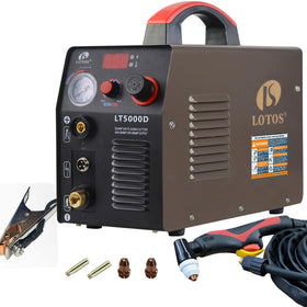 LOTOS LT5000D plasma cutter setup enables quick startup with air-ready connection.
