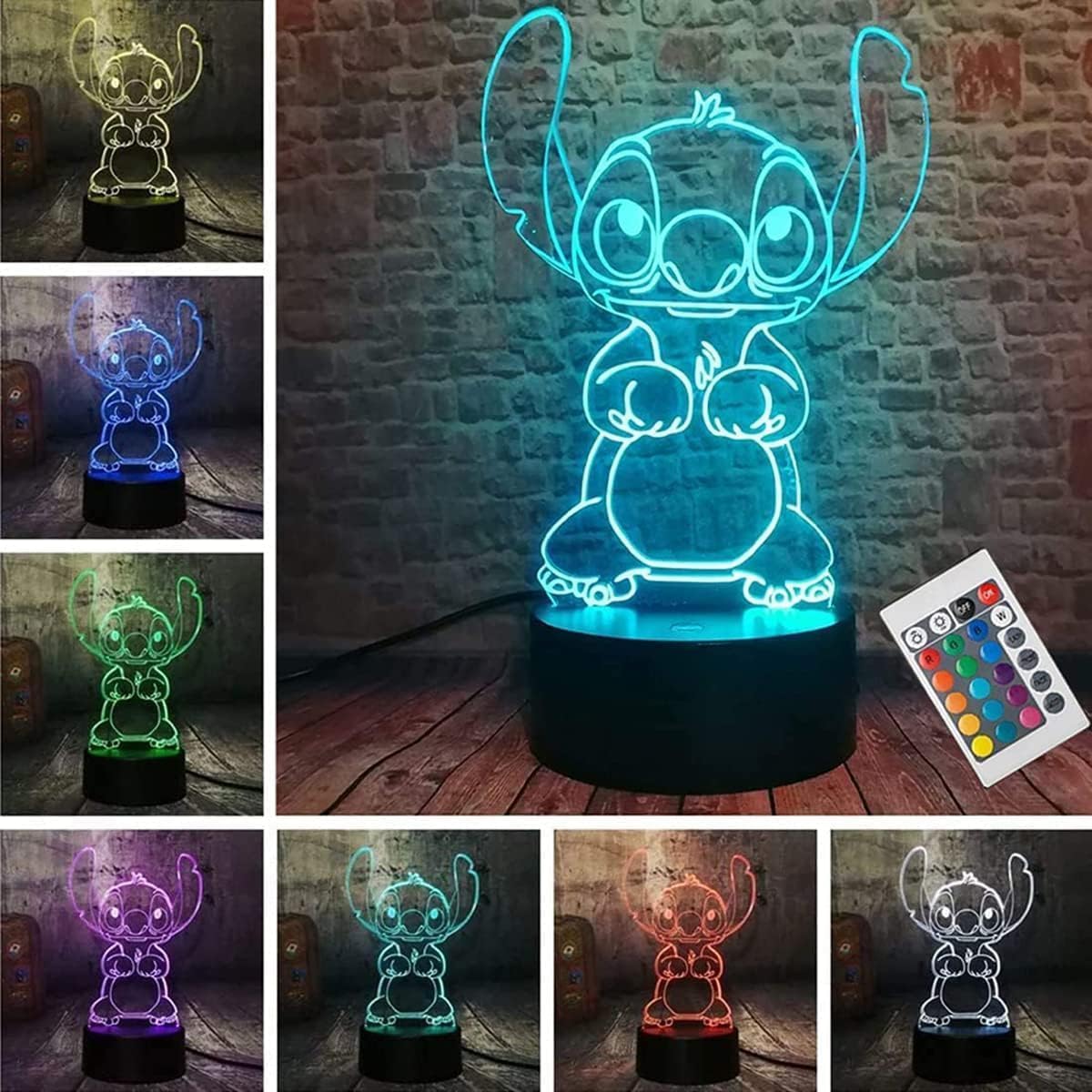 Louhh 3D Illusion Night Light showing depth effect in a dark room