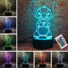 Louhh 3D Illusion Night Light showing depth effect in a dark room