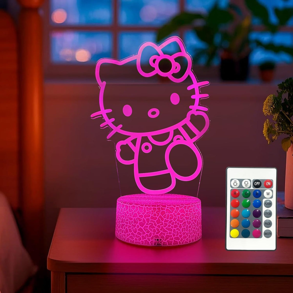 LOUHH Kitty Night Light reveals a magical 3D illusion in a child’s room