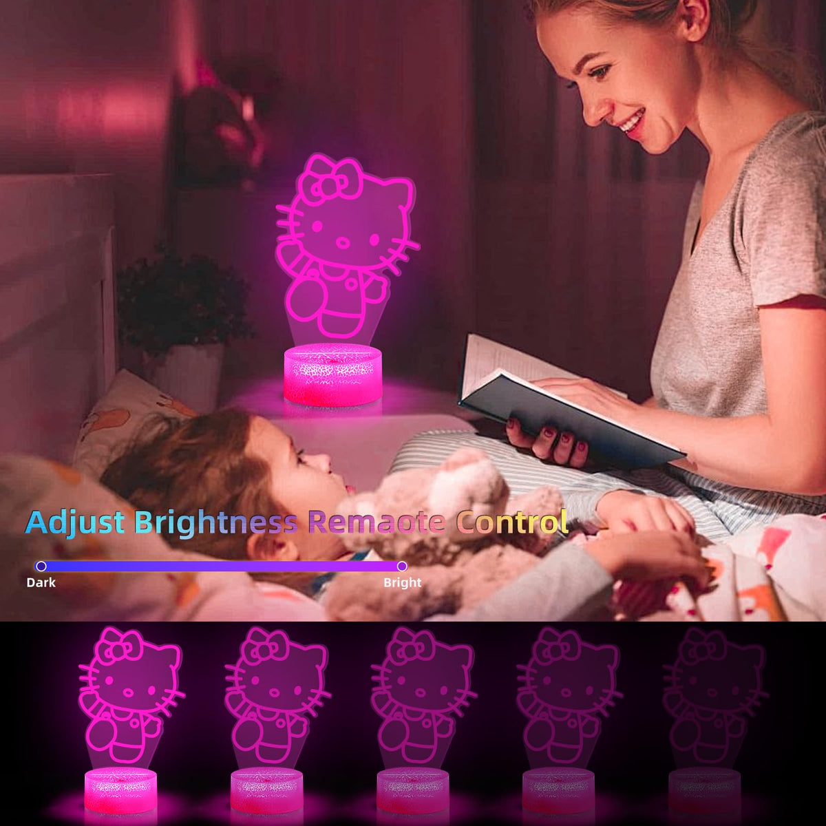 LOUHH Kitty Night Light uses energy-saving LEDs for soft, gentle illumination