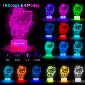 LOUHH Kitty Night Light with remote enables 16 color options for mood lighting