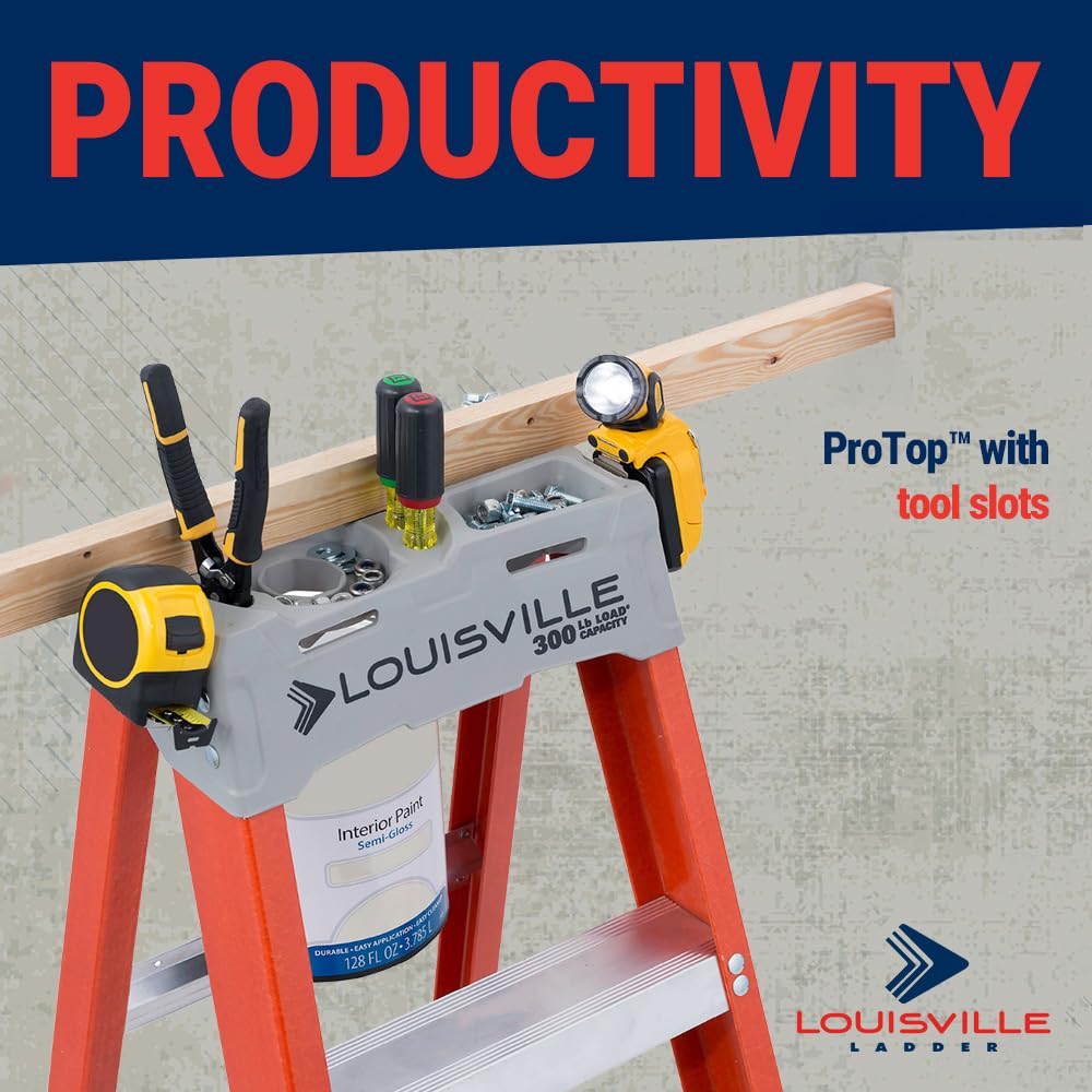 Louisville 10-foot fiberglass stepladder provides non-conductive safety for electrical tasks