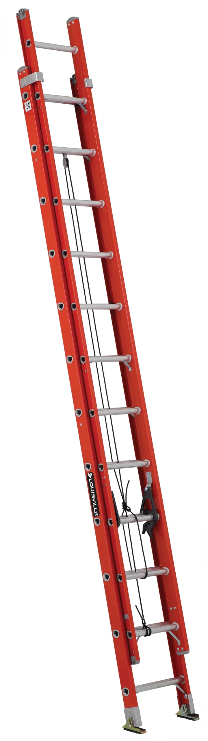 Louisville Ladder 24ft fiberglass extension ladder with non-conductive body for electrical work