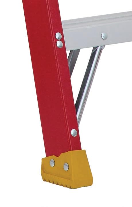 Louisville Ladder 4-foot fiberglass ladder demonstrates 300-pound capacity Type IA