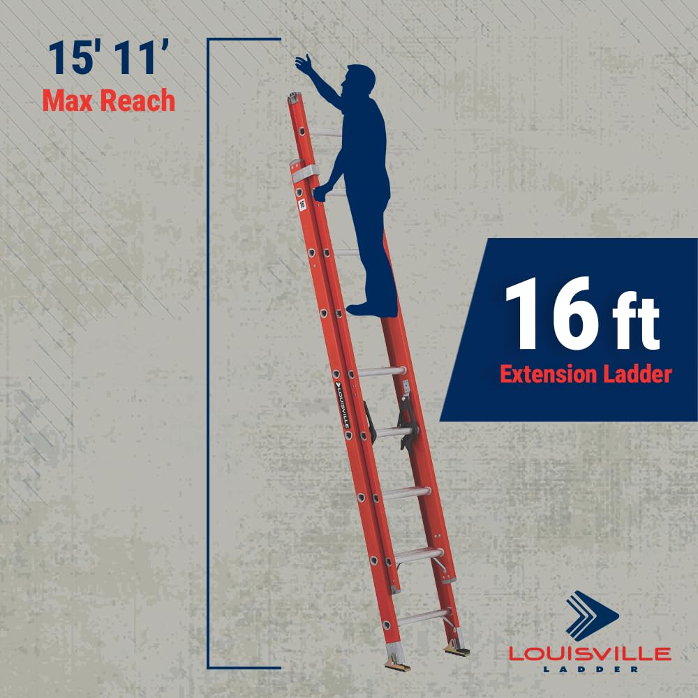 Louisville Ladder FE3216 QuickLatch system secures ladder during extension
