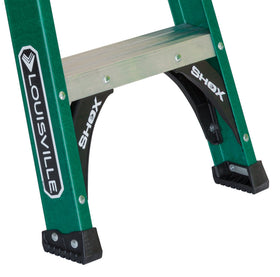 Louisville Ladder 12-inch rung spacing provides comfortable climbing.