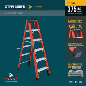 Louisville Ladder FS1408HD side view showing sturdy rails and high capacity