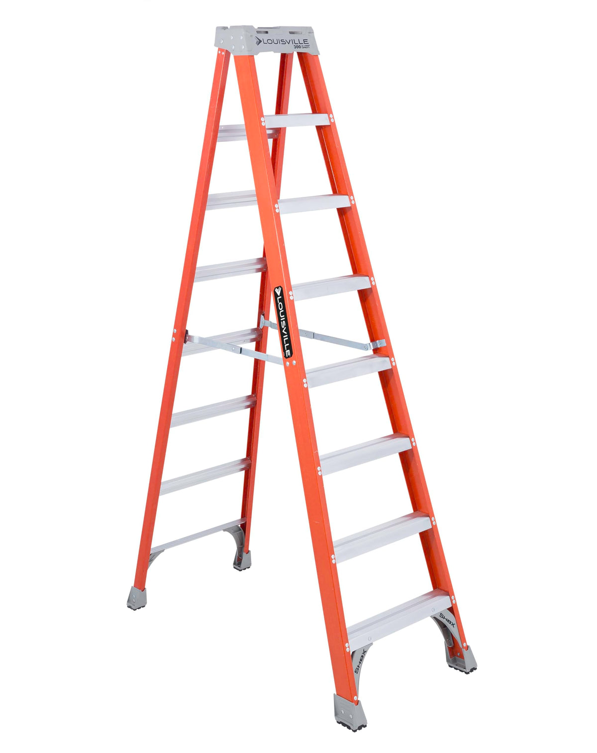 Louisville Ladder FS1508 Pro Top magnet tray keeps tools within reach.