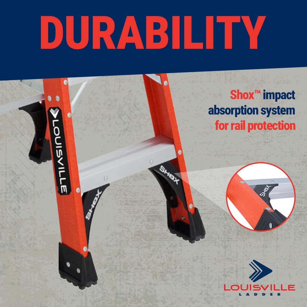 Louisville Ladder non-conductive safety emphasizes reliable protection during electrical work.