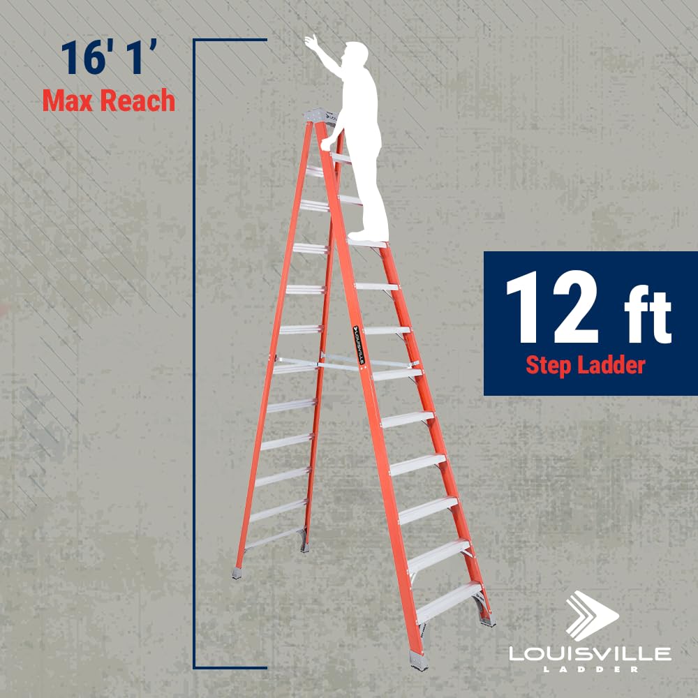 Louisville Ladder slip-resistant feet provide stable footing on varied surfaces.
