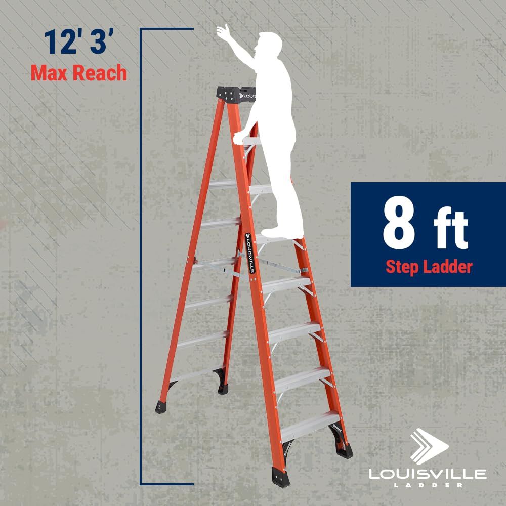 Louisville Ladder FS1408HD slip-resistant feet provide secure footing